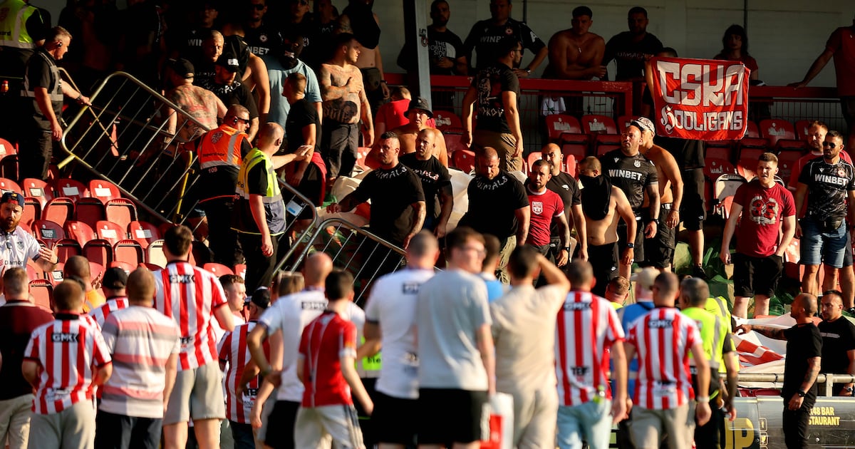 Trouble in the stands causes delay as Derry City sent packing from Europa League qualifiers – The Irish Times
