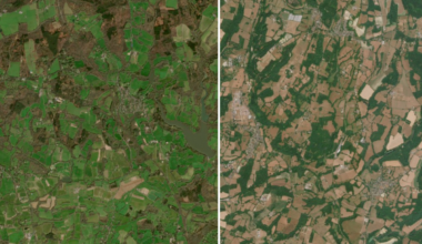 Satellite pictures reveal huge impact of ‘exceptional’ UK drought and heatwaves