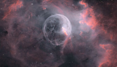 A starfield is shown with a big light bubble in 
the center. To some, the bubble may resemble
a skull.
Please see the explanation for more detailed information.