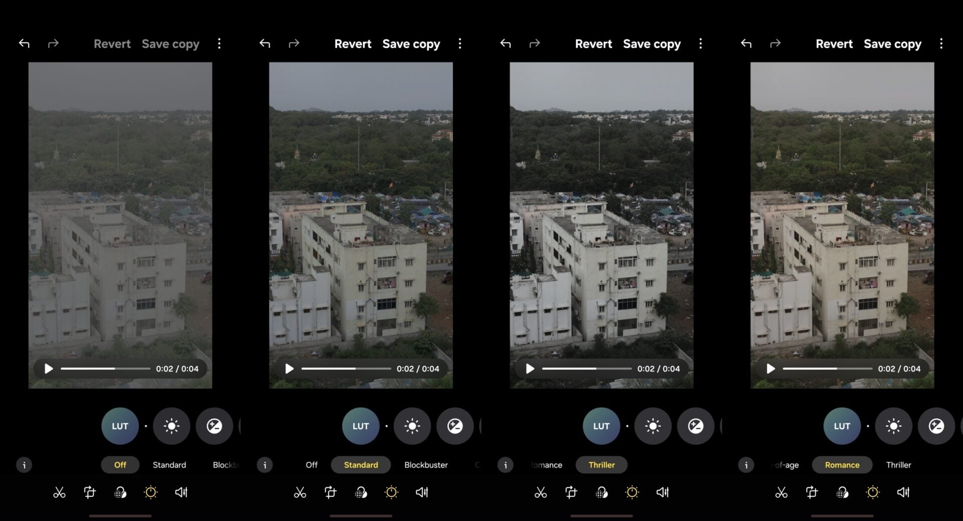 Four Cine LUT On Samsung Galaxy Smartphones