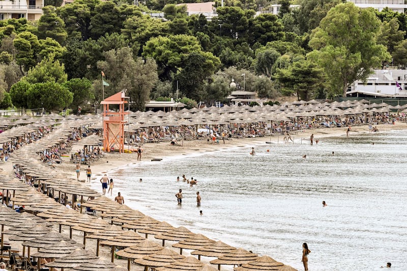 Oceanis beach at Vouliagmeni, 25km south of Athens. Photograph: Spyros Bakalis/AFP/Getty Images