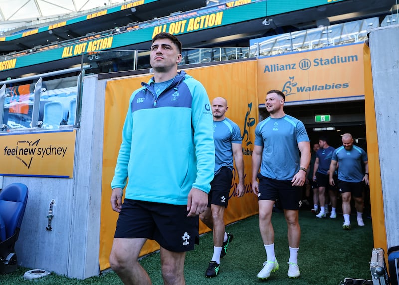 Jimmy O’Brien walks out of the tunnel into the Allianz Stadium. Photograph: Ben Brady/Inpho
