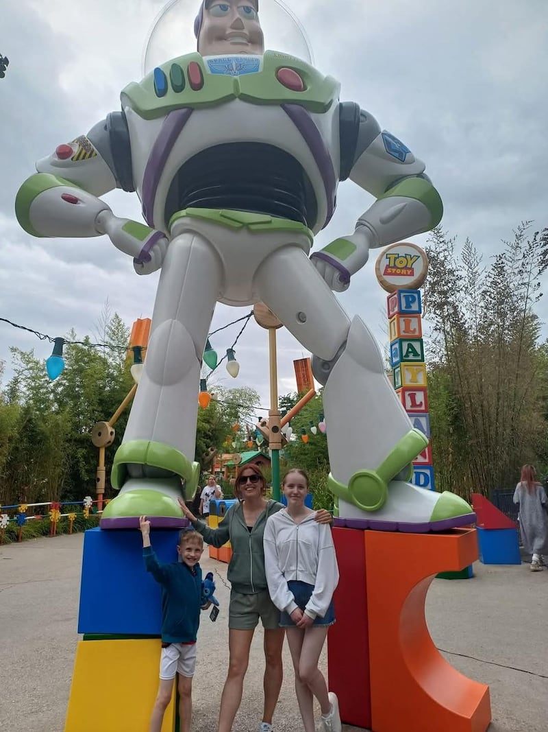 Linda O'Sullivan on holiday in Eurodisney with her children Caoimhe (16) and Michael (9)