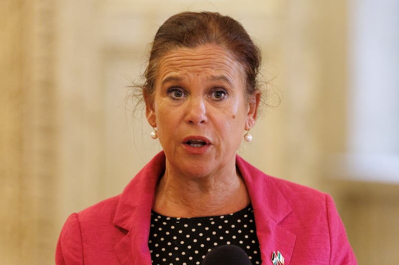 Sinn Fein president Mary Lou McDonald speaking during a press conference at Stormont, Belfast last month. Photograph: Liam McBurney/PA Wire