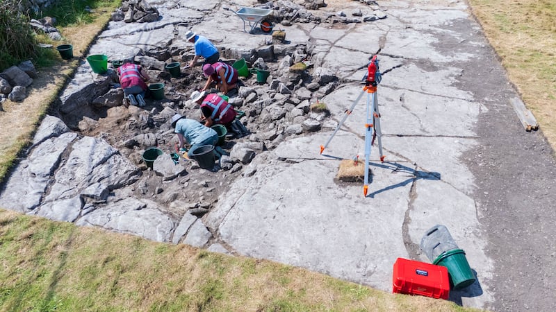 Excavation at Prospecthill megalithic tombs, Co Galway. Photograph: Andrew Downes