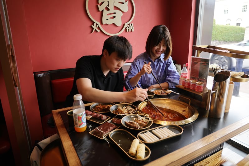 Customers at Chongqing Hotpot. Photograph: Bryan O'Brien