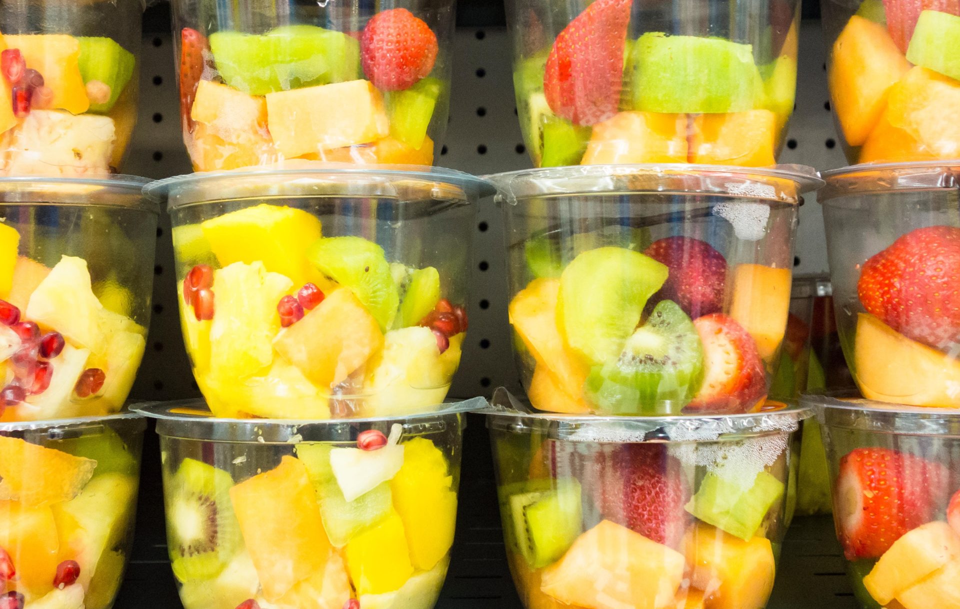 Fresh fruit in plastic containers, 11-4-17.