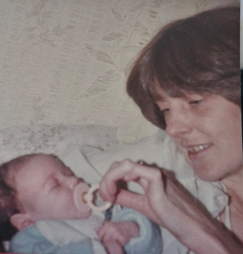 Laura Beattie as a baby with her mother