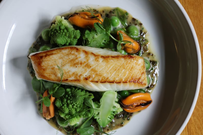 Seared halibut at Mr Fox. Photograph: Alan Betson