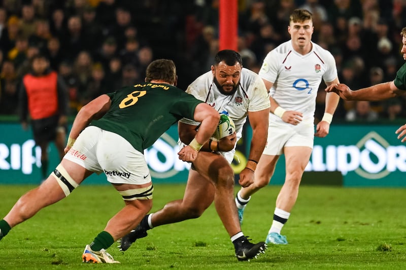 England's Ellis Genge comes up against South Africa's Jasper Wiese. Photograph: Darren Stewart/Inpho