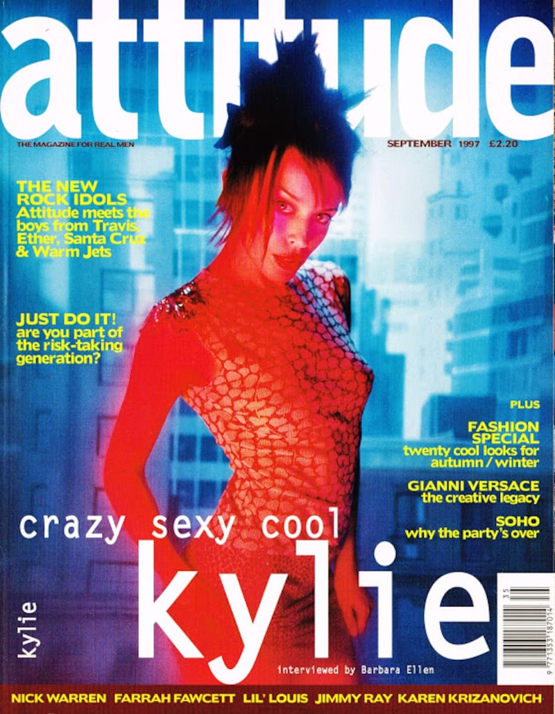 Attitude: Kylie Minogue on the cover of the magazine's September 1997 edition