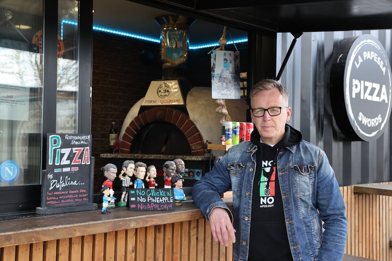 Damien Smyth at La Papessa beside St Colmcille's GAA club in Swords, Co Dublin. Photograph: Dara Mac Dónaill