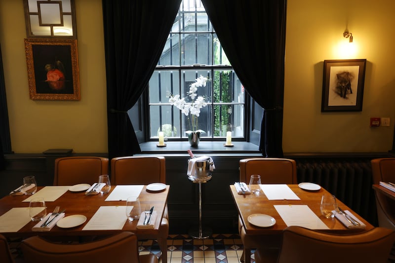 The diningroom in Mr Fox's Georgian basement. Photograph: Alan Betson
