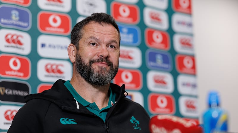 Ireland head coach Andy Farrell at his squad announcement for Saturday's Nations Championship match against New Zealand at Eden Park in Auckland, New Zealand. Photograph: Ben Brady/Inpho