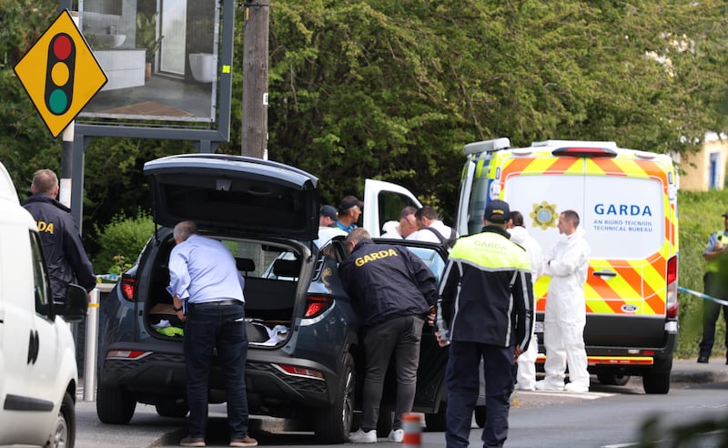 Gardaí at the scene on Kill Avenue, Dun Laoghaire, Co Dublin. Photograph: Collins Photos