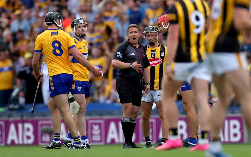 Referee Colm Lyons. Photograph: James Crombie/Inpho