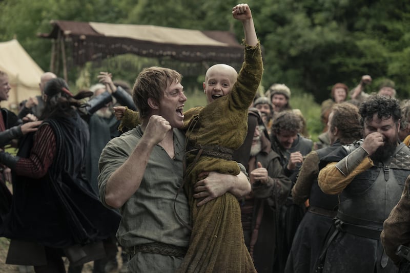 A Knight of the Seven Kingdoms: Peter Claffey as Ser Duncan the Tall and Dexter Sol Ansell as Egg. Photograph: Sky/HBO