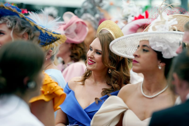 Hats on show on day four of the 2026 Galway Races Summer Festival. Photograph: Brian Lawless/PA