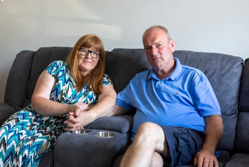 Jason Clancy and his wife Deirdre: 'I didn’t seek any help and it sort of faded into the background as I got on with my life.' Photograph: Patrick Browne