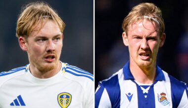 Germany star Julian Brandt is wanted by Leeds and Real Sociedad - here he is with both clubs' kits photoshopped on him