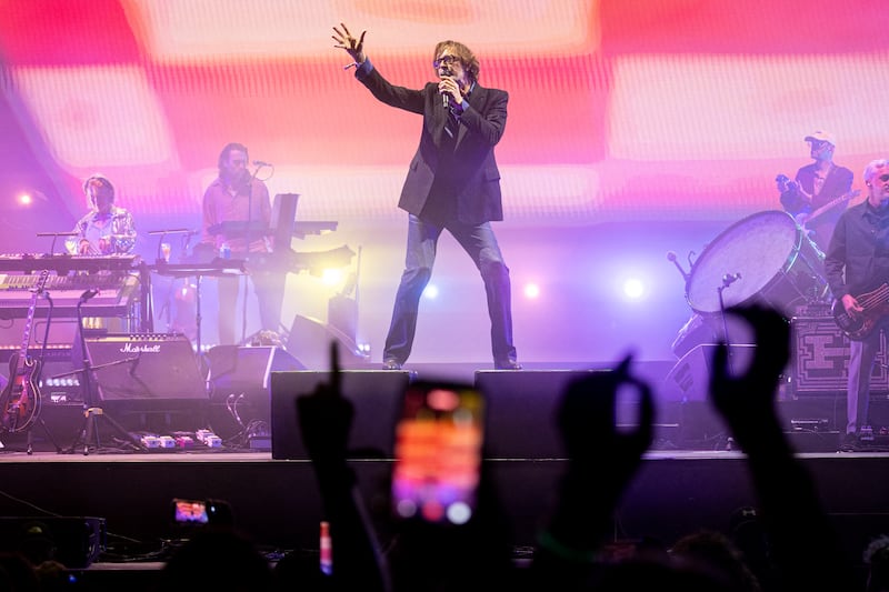 Jarvis Cocker, lead singer of Pulp, who will close the show at the main stage on Friday. Photograph: Romeo Boetzle/Getty Images