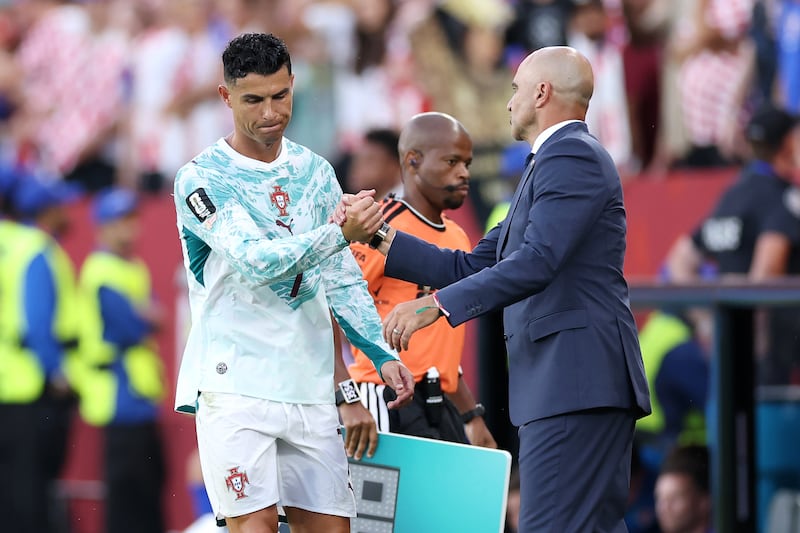 Cristiano Ronaldo was substituted by Roberto Martinez before Portugal clinched victory over Croatia at the World Cup. Photograph: Dan Mullan/Getty Images