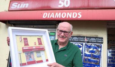 Northern Ireland’s best-known newsagent gifted model of iconic Ballymena shop by acclaimed artist ahead of retirement – The Irish News