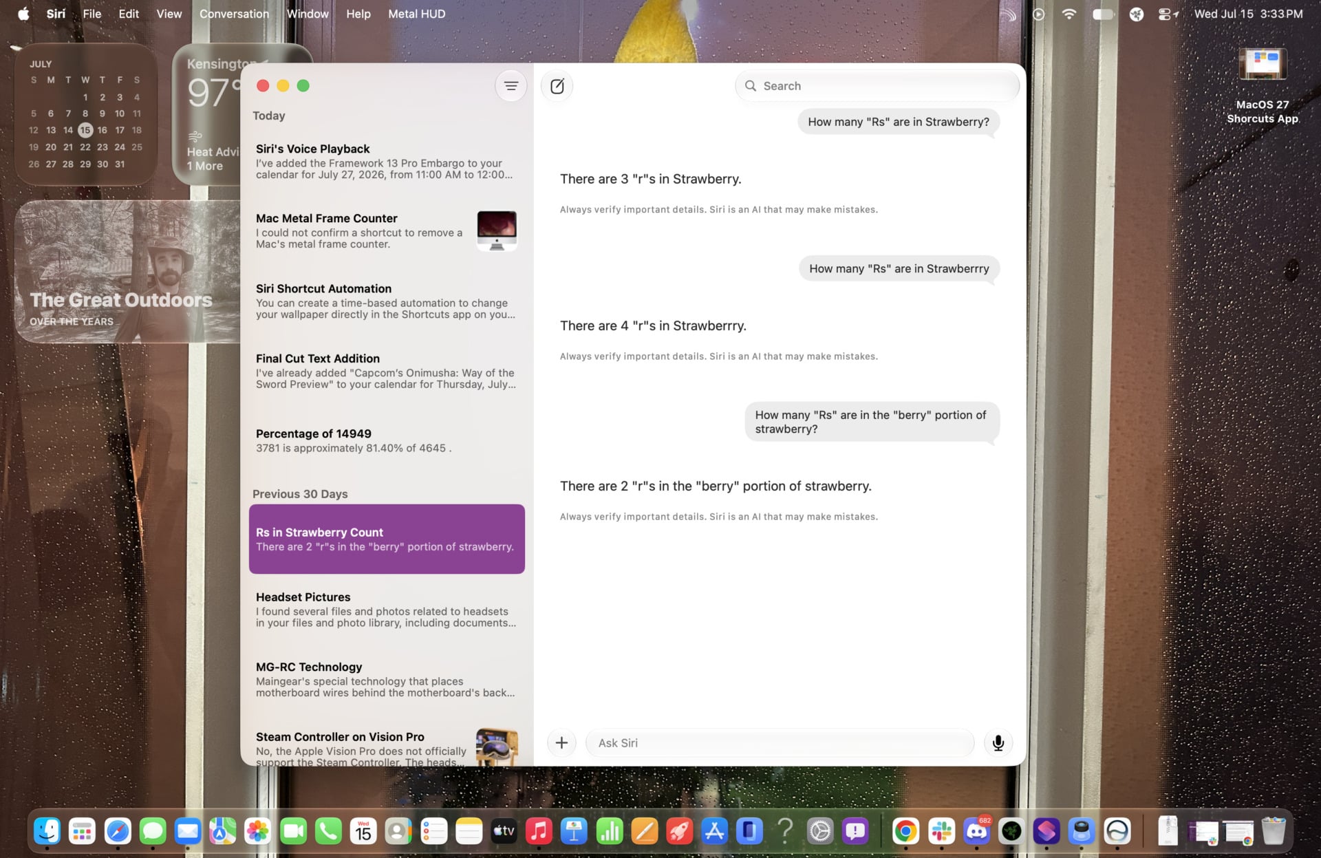 macOS 27 Siri App