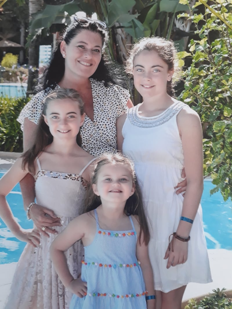 Valerie Steinbeck on holiday with her three daughters in 2019