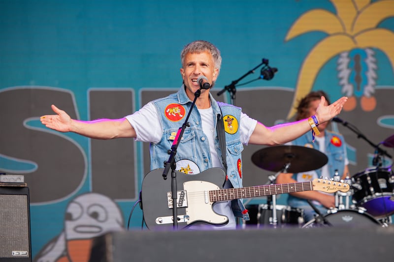 The Hoosiers performing at Forest Fest. Photograph: Rocket Science Media