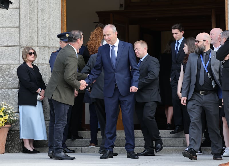 Taoiseach Micheál Martin at the funeral of David Andrews. Photograph: Alan Betson

