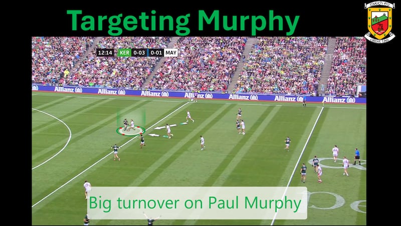Mayo's surprisingly high press seemed to focus in on Paul Murphy and Gavin White in particular throughout the game.