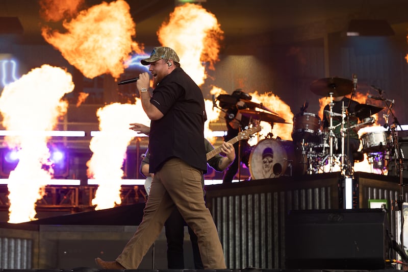 Luke Combs on stage at Slane Castle on Saturday afternoon. Photograph: Kieran Frost