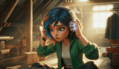 A shot from the animated AI film Tuning In, produced by Promise AI. The company is bringing in veteran screenwriters to work on its films.