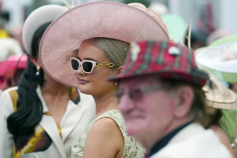 Racegoers on Ladies Day on day four of the Galway Races Summer Festival. Photograph: Brian Lawless/PA