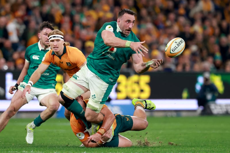 Ireland's Jack Conan in action against the Wallabies. Photograph: David Gray/AFP via Getty Images