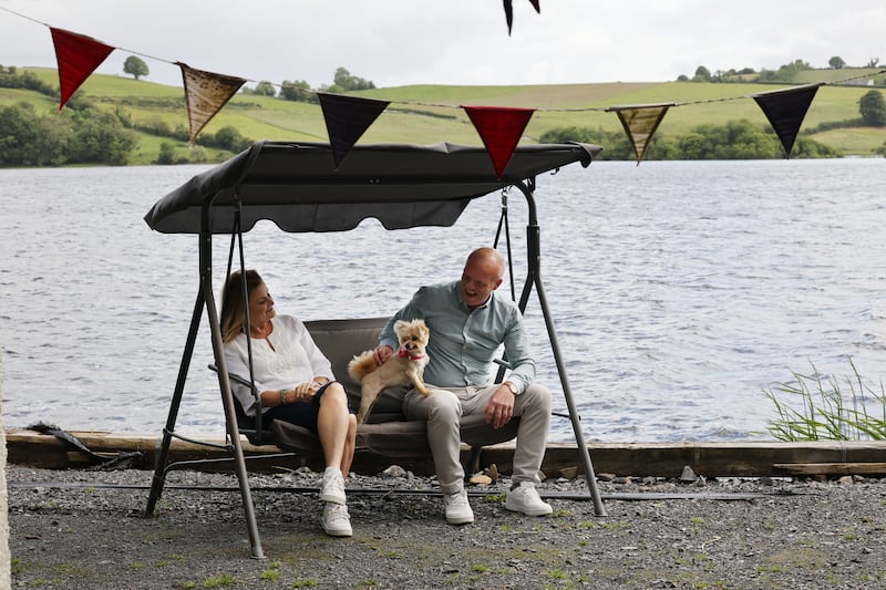 Sabina Brennan and her husband David at the lake