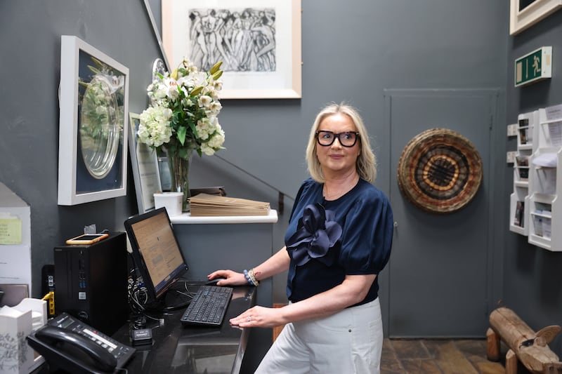 Máire Flynn at her front of house post in The Tannery
