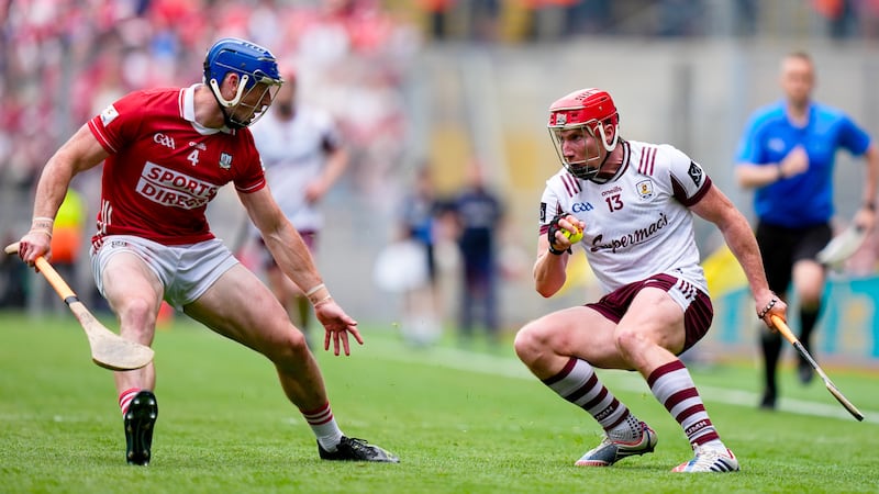 Galway's Conor Whelan in action against Cork's Seán O'Donoghue. Photograph: James Lawlor/Inpho
