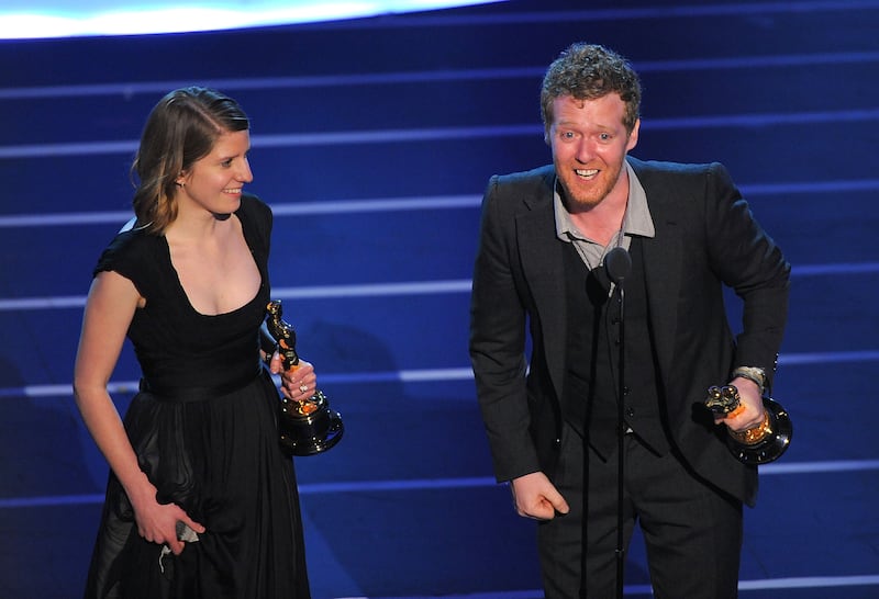 Glen Hansard and Markéta Irglová win the Academy Award for best original song in 2008. Photo: Michael Caulfield/WireImage