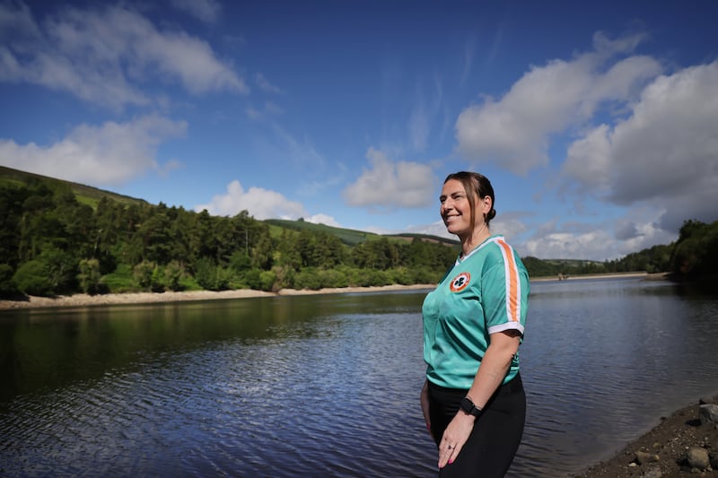 Senator Lynn Ruane at Boharnabreena Upper Lake in Glenasmole, Dublin. Photograph: Bryan O’Brien / The Irish Times
