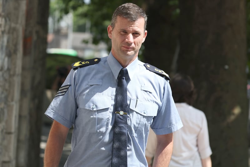 Garda Gary Moran, who gave evidence in the trial of 52-year-old Riad Bouchaker.
Photograph: Collins Courts