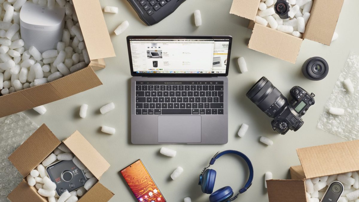A group of Black Friday online shopping purchases photographed in delivery boxes filled with polystyrene packing pellets, taken on September 13, 2019. (Photo by Neil Godwin/Future Publishing via Getty Images)