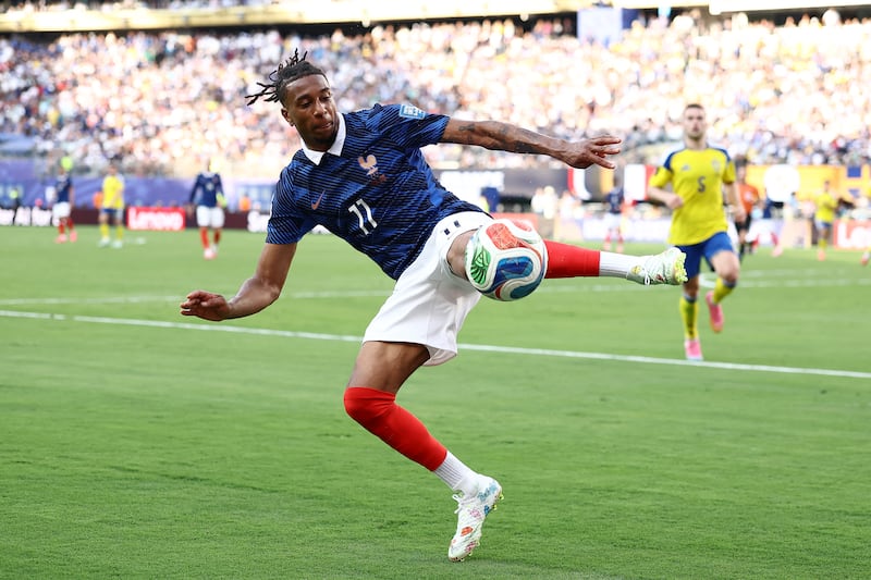 Michael Olise was one of several France players to shine during their 3-0 victory against Sweden in Tuesday's World Cup round-of-32 match at New York New Jersey Stadium. Photograph: Charly Triballeau/AFP via Getty Images