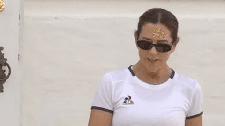 Queen Mary of Denmark looks chic in tennis whites as she joins her royal cousins at her summer residence