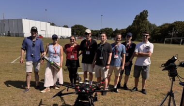 Student team and advisors during retroreflector test campaign at ESTEC