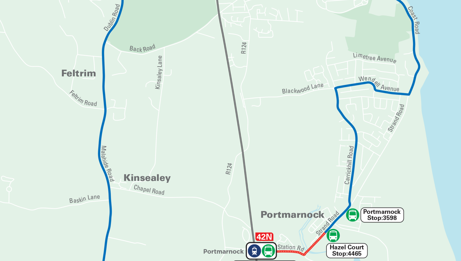 TFI bus route 42n extension