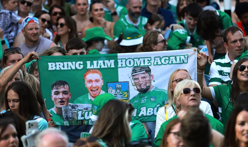 Fans during the homecoming on Monday. Photograph: James Crombie/Inpho