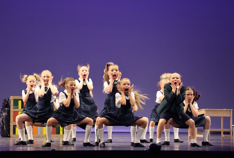 Moghian Arts from Scotland on stage at the Dance World Cup. Photograph: Dara Mac Dónaill/The Irish Times