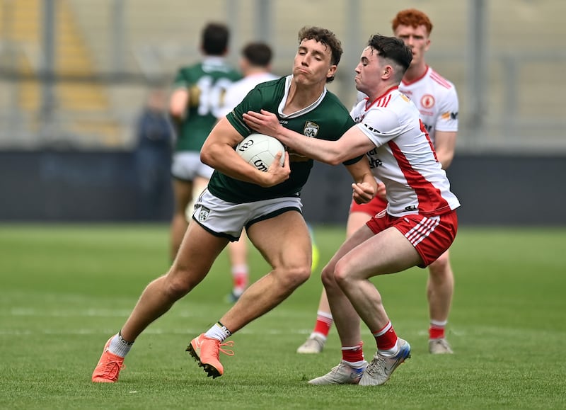 Sat 30th May 2026
Tomas Kennedy of Kerryin action against  Adrian McGurren of Tyrone  in the All Ireland U20 Football cup final  at Croke  Park Dublin,. Picture Oliver McVeigh